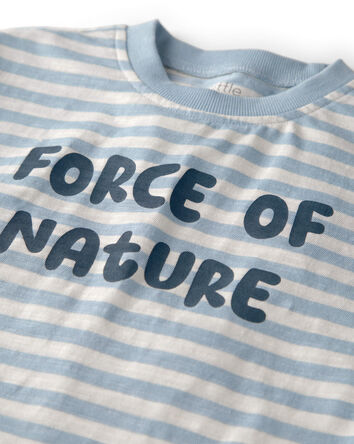 Tout-petit - T-shirt en coton biologique &agrave; rayues &laquo;Force of nature&raquo;, 