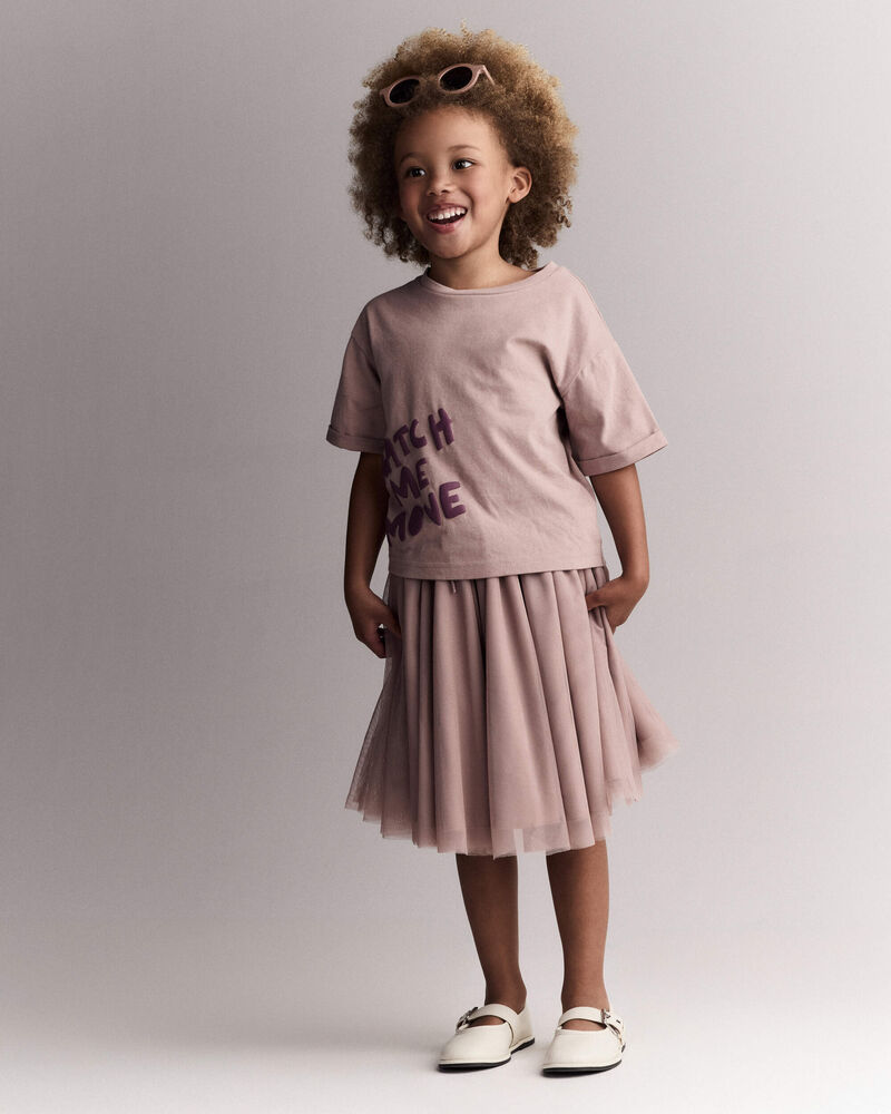 Toddler Girl Avenue Twirl&trade; Midi with Tulle - Mauve, image 1 of 6 slides