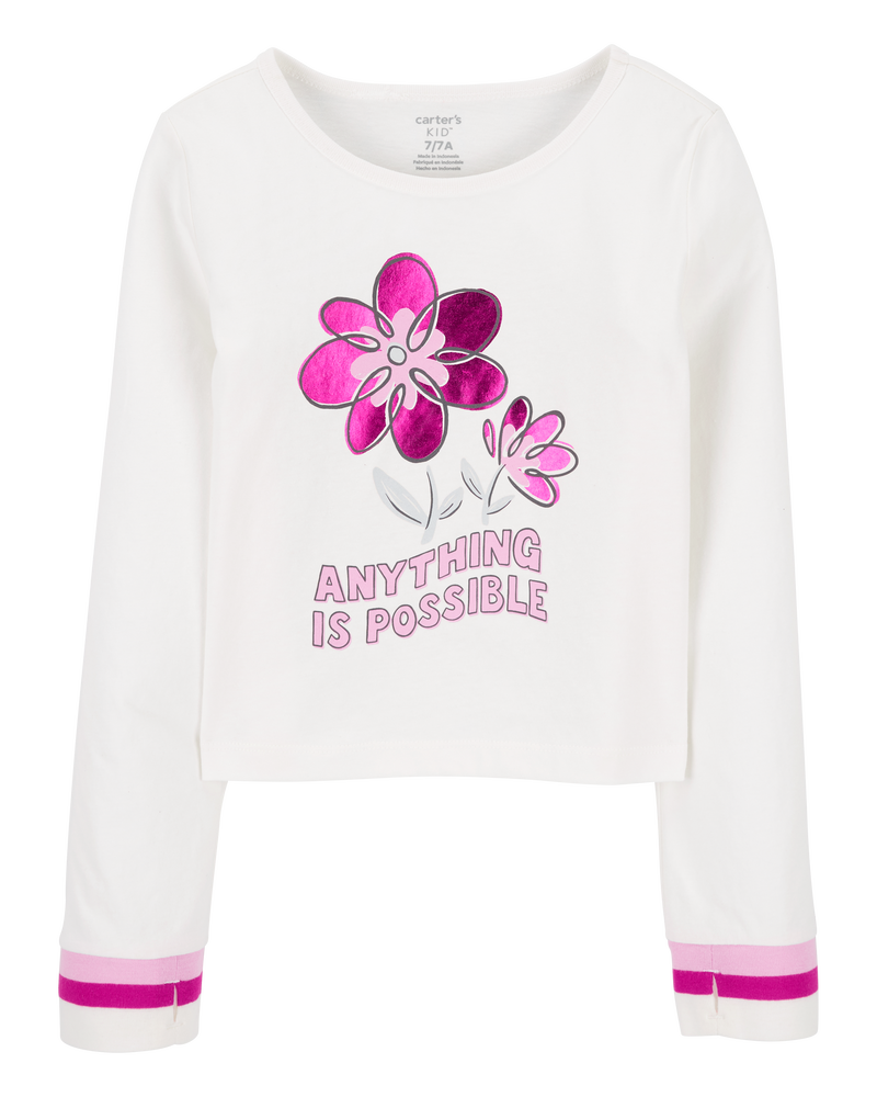 Kid Anything Is Possible Floral Long-Sleeve Tee, image 1 of 5 slides