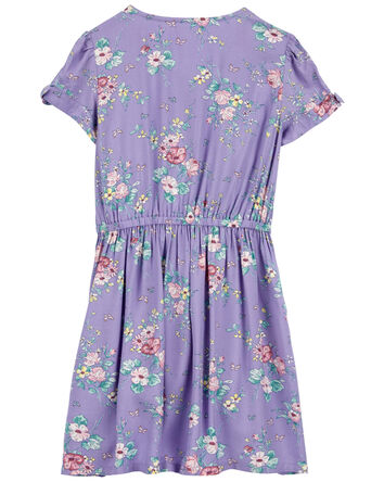 LENZING™ ECOVERO™ Button-Front Vintage Floral Dress, 