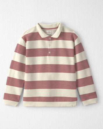 Girls Organic Cotton French Terry Rugby Polo, 