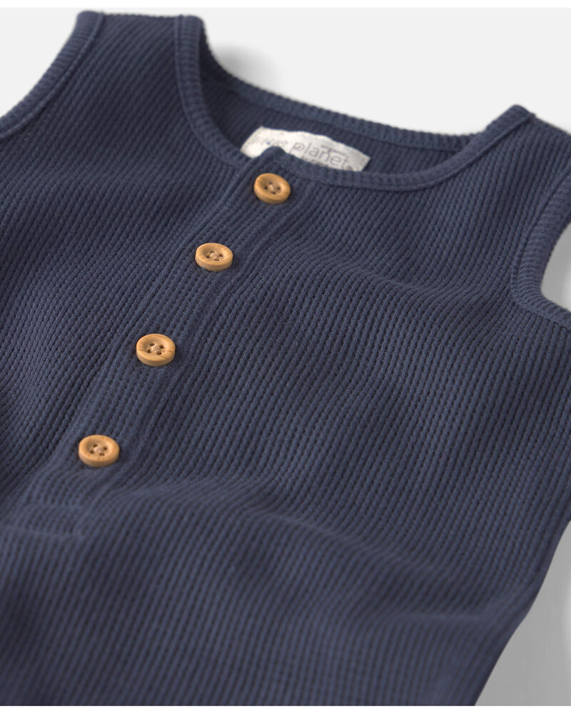 Baby Organic Cotton Waffle Knit Romper, image 2 of 4 slides