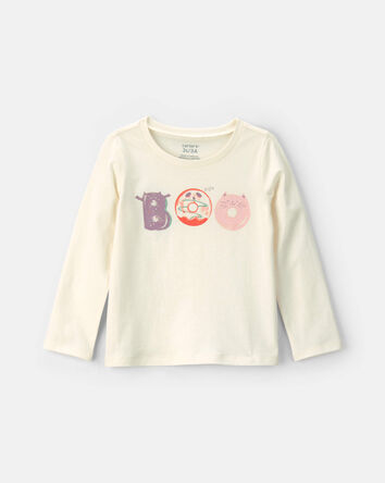 Toddler Girl 'Boo' Halloween Long-Sleeve Graphic Tee - Cream, 