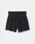 Girls Smocked Crinkle Shorts - Black, image 1 of 4 slides