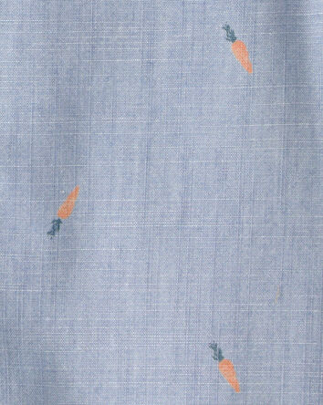 Tout-petit gar&ccedil;on - Chemise boutonn&eacute;e &agrave; manches courtes en chambray, P&acirc;ques et carottes - D&eacute;lav&eacute; clair, 