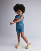 Toddler Girl Brooklyn Bike Shorts - Blue, image 1 of 6 slides