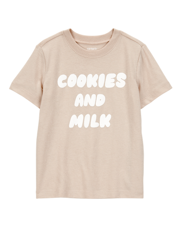 Toddler Cookies & Milk Short-Sleeve Graphic Tee - Khaki, 