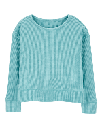 Kid Waffle Knit Thermal Long-Sleeve Tee, 