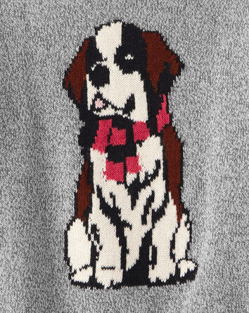 Toddler Boy Dog Sweater - Grey, 