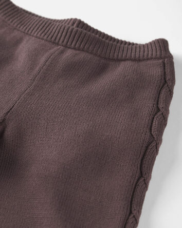 Baby Girl 2-Piece Organic Cotton Cable Knit Sweater Top & Pant Set, 