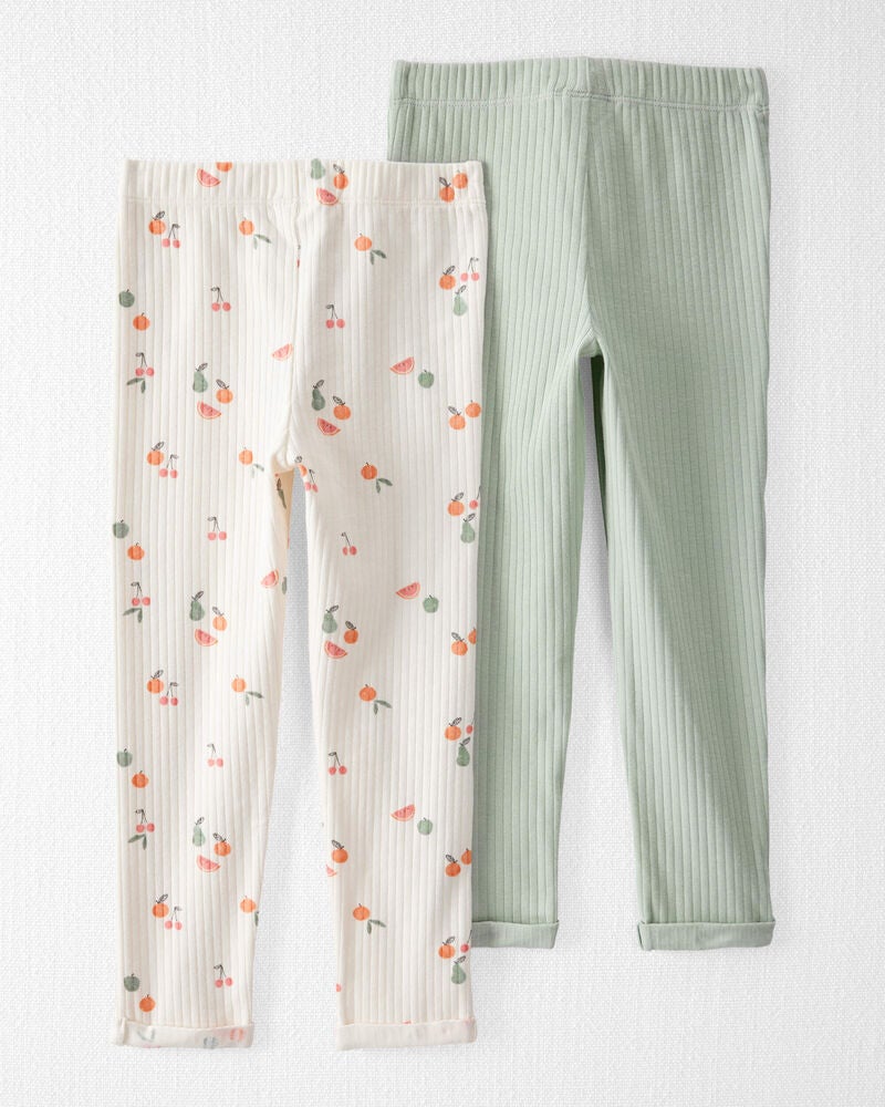 Toddler 2-Pack Organic Cotton Rib Leggings, image 2 of 6 slides