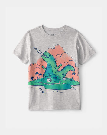 Toddler Boy Dinosaur Graphic Tee - Grey, 