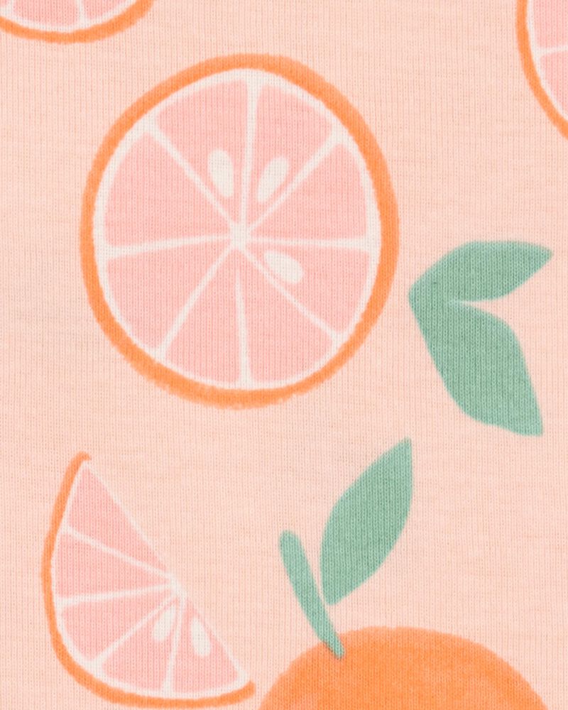 Baby Orange Print Snug Fit Cotton 4-Piece Pyjamas, image 3 of 5 slides
