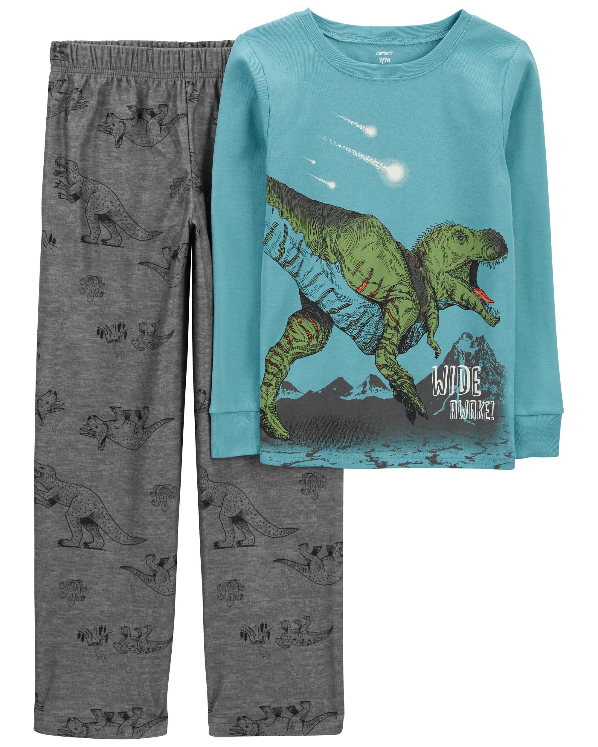 Blue 2 Piece Dinosaur Cotton Fleece Pyjamas Carter s Canada