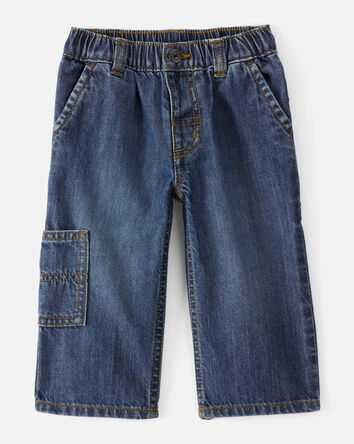 Baby Boy Wide-Leg Carpenter Denim Jeans - Medium Wash, 