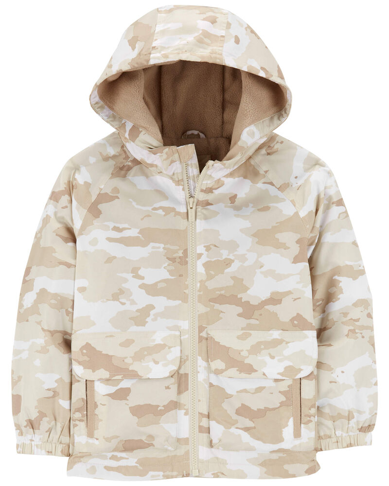 Kid Camo Print Fleece Lined Jacket, image 1 of 3 slides