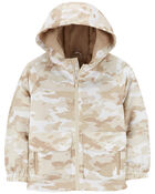 Kid Camo Print Fleece Lined Jacket, image 1 of 3 slides