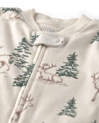 B&eacute;b&eacute; - Grenouill&egrave;re en coton biologique &agrave; motif For&ecirc;t de rennes, image 3 sur 4 diapositives