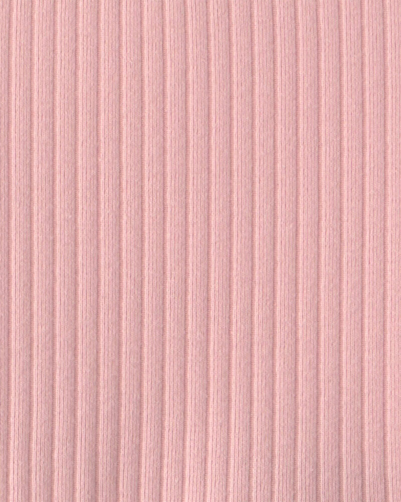 Toute-petite fille &ndash; Haut p&eacute;plum manches longues en tissu c&ocirc;tel&eacute; &ndash; Rose, image 2 sur 2 diapositives