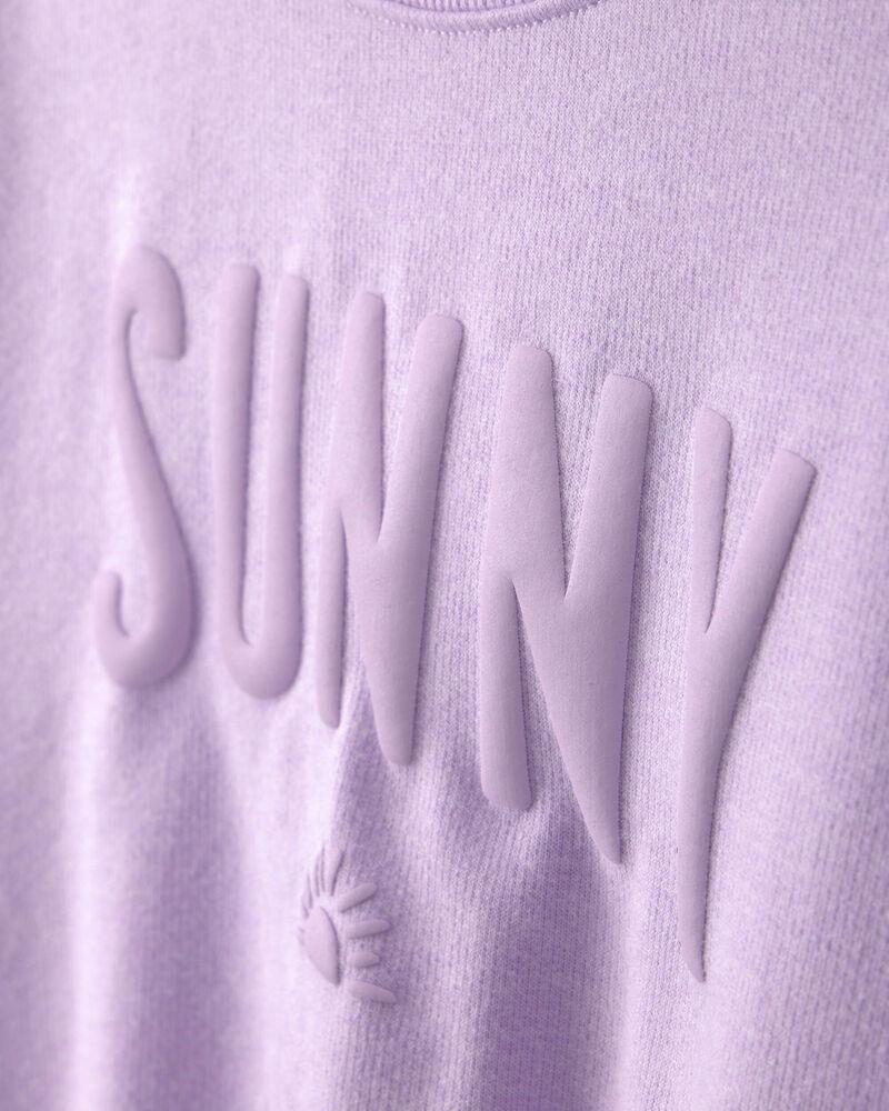 Girls 'Sunny' French Terry Top - Purple, image 2 of 4 slides