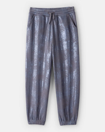 Girls DayDream Fleece Metallic Knit Drawstring Joggers - Grey, 