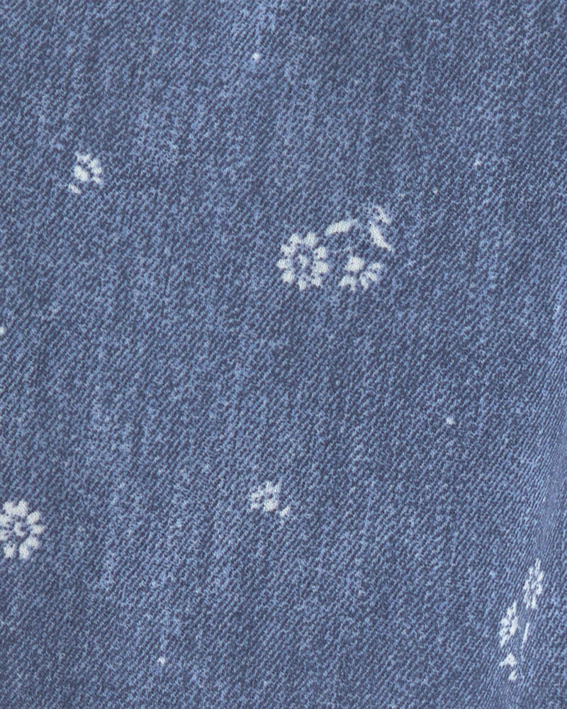 Girls Floral Drawstring Knit Joggers - Blue, image 3 of 4 slides