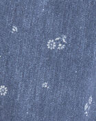 Girls Floral Drawstring Knit Joggers - Blue, image 3 of 4 slides