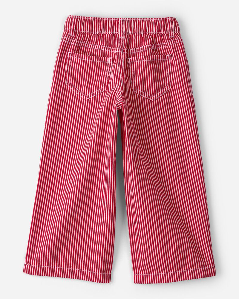 Toddler Girl Striped Wide-Leg Pants - Red, image 2 of 4 slides