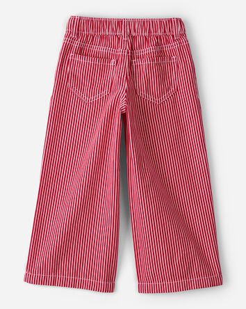 Tout-petit fille - Pantalon &agrave; jambe large et rayures - Rouge, 