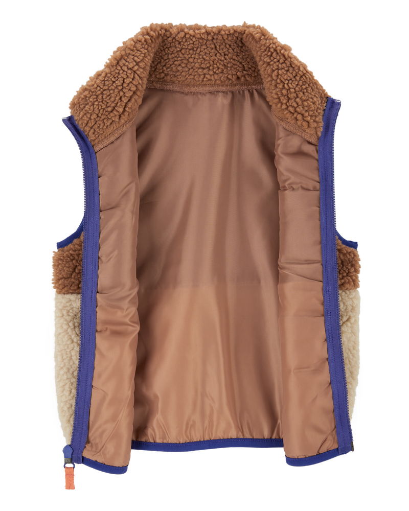 Toddler Zip-Up Sherpa Vest, image 2 of 4 slides