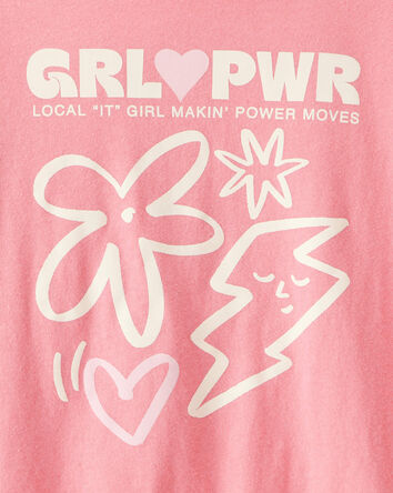 Girls 'Girl Power' Long-Sleeve Graphic Tee - Pink, 