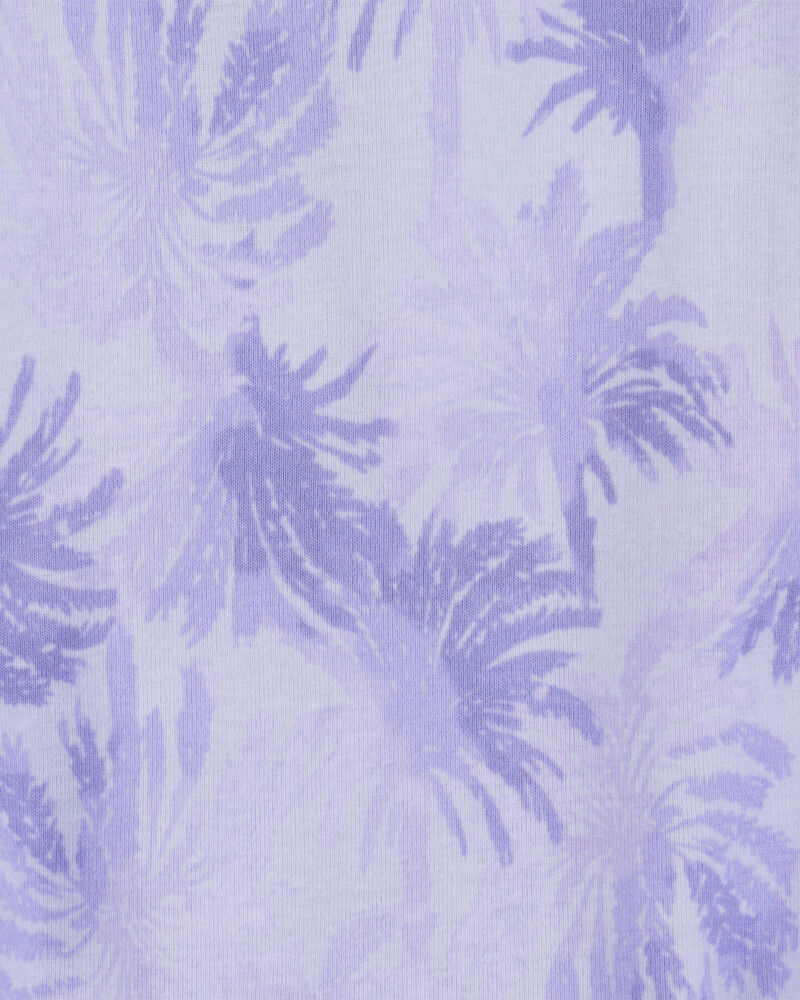 Kid Tropical Print Ribbed Tank Top - Blue, image 2 of 3 slides