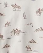 Kid French Terry Sweatshirt Made with Organic Cotton in Western Rodeo Print, image 3 of 4 slides