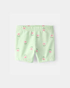 Baby Girl Floral Bike Shorts - Green, image 1 of 4 slides