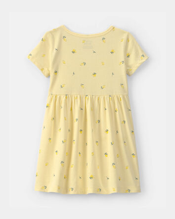 Tout-petit fille - Robe en tricot &agrave; motif de citrons - Jaune, 