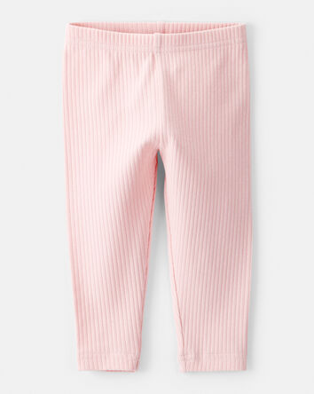 Baby Girl Ribbed Leggings, 
