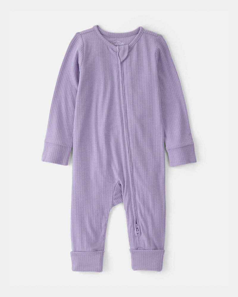 Baby Girl 2-Way Zip PurelySoft Sleeper - Purple, image 1 of 8 slides