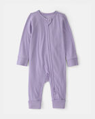 Baby Girl 2-Way Zip PurelySoft Sleeper - Purple, image 1 of 8 slides