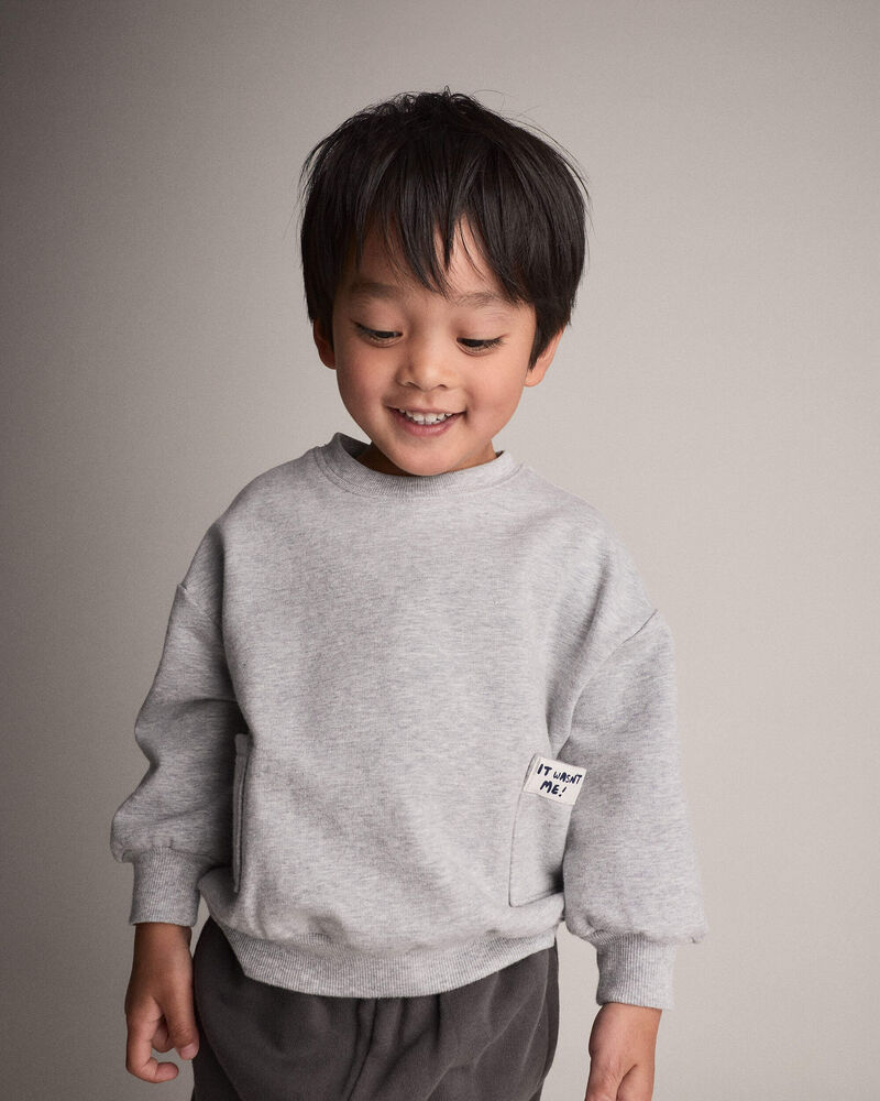Toddler 'It Wasn't Me!' Otter Sweatshirt&trade; with Pockets - Heather Grey, image 1 of 6 slides
