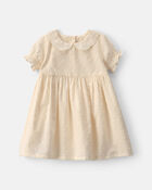Baby Girl Swiss Dot Short-Sleeve Dress - Cream, image 1 of 6 slides