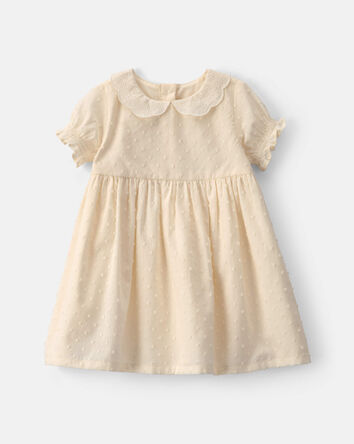 Baby Girl Swiss Dot Short-Sleeve Dress - Cream, 