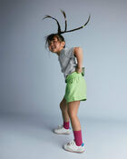 Toddler Girl Swing Short with Pockets - Lime Green, image 4 of 6 slides