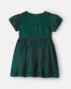 Toddler Girl Poplin Short-Sleeve Dress - Green, image 2 of 4 slides