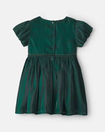 Toddler Girl Poplin Short-Sleeve Dress - Green, 
