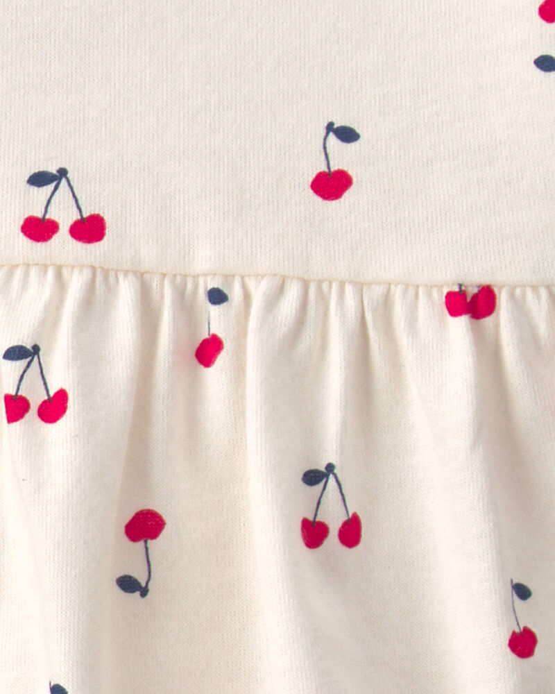B&eacute;b&eacute; fille - Ensemble 4 pi&egrave;ces hauts &agrave; motif cerise et short , image 3 sur 3 diapositives