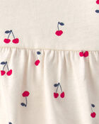 B&eacute;b&eacute; fille - Ensemble 4 pi&egrave;ces hauts &agrave; motif cerise et short , image 3 sur 3 diapositives