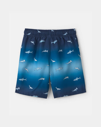 Boys Shark Ombre Swim Trunks - Blue, 