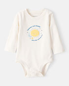 Baby "Mommy & Daddy Are My Universe" Cotton Long-Sleeve Graphic Bodysuit - White, image 1 of 3 slides