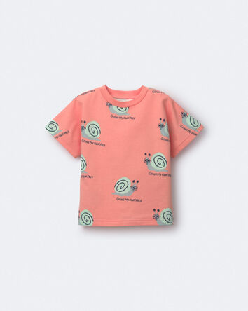 Tout-petit gar&ccedil;on - T-shirt &agrave; manches chauve-souris, escargot - Orange, 