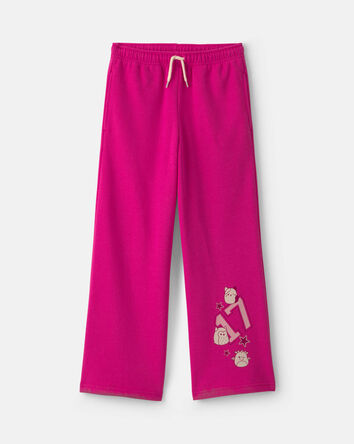 Girls Squishmallow Fleece Wide-Leg Pants - Pink, 